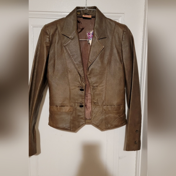Vintage Wranger Brown Leather Blazer - Picture 1 of 3